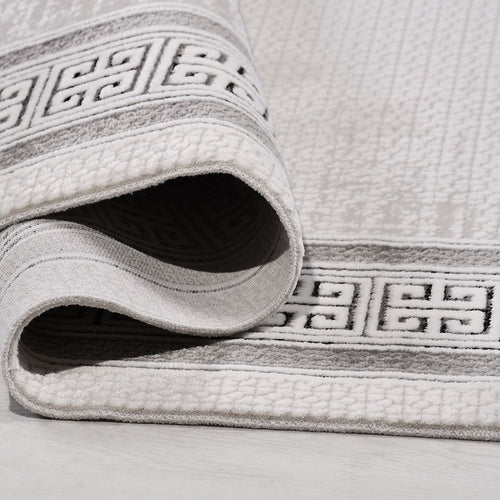 Gri Çerçeveli Akrilik Makine Halısı