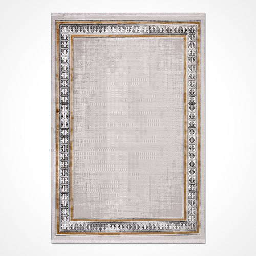 Krem Çerçeveli Akrilik Makine Halısı