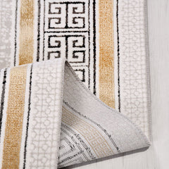 Krem Çerçeveli Akrilik Makine Halısı