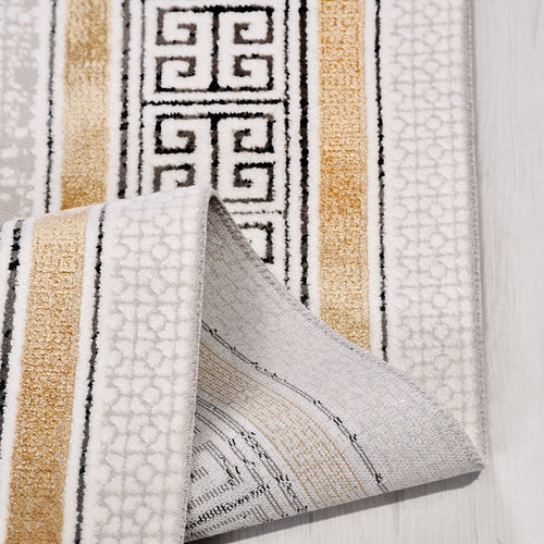 Krem Çerçeveli Akrilik Makine Halısı