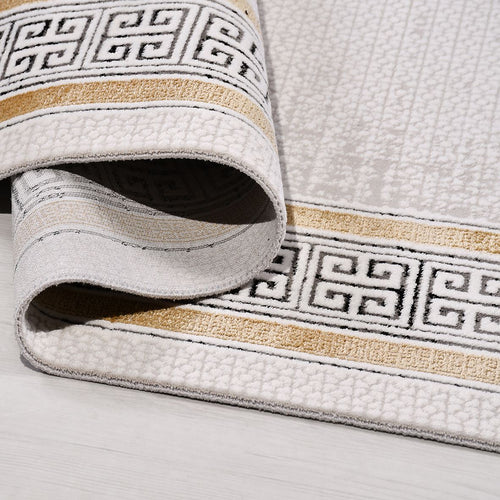 Krem Çerçeveli Akrilik Makine Halısı