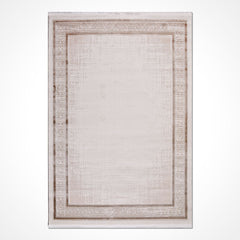 Bej Çerçeveli Akrilik Makine Halısı