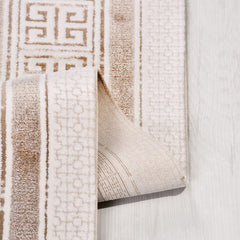 Bej Çerçeveli Akrilik Makine Halısı