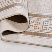 Bej Çerçeveli Akrilik Makine Halısı