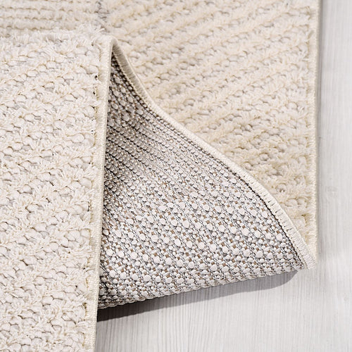 Krem Geometrik Polyester Makine Halısı