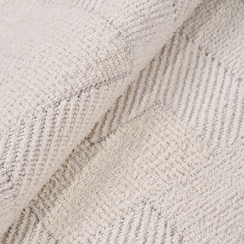 Krem Geometrik Polyester Makine Halısı