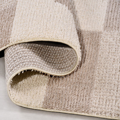 Bej Geometrik Polyester Makine Halısı