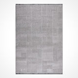 Modern Gri Geometrik Desenli Salon Halısı