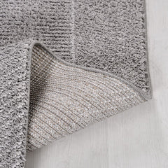 Gri Geometrik Polyester Makine Halısı