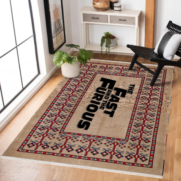 Anadolu Bej Geometrik Desenli Polyester Salon Halısı