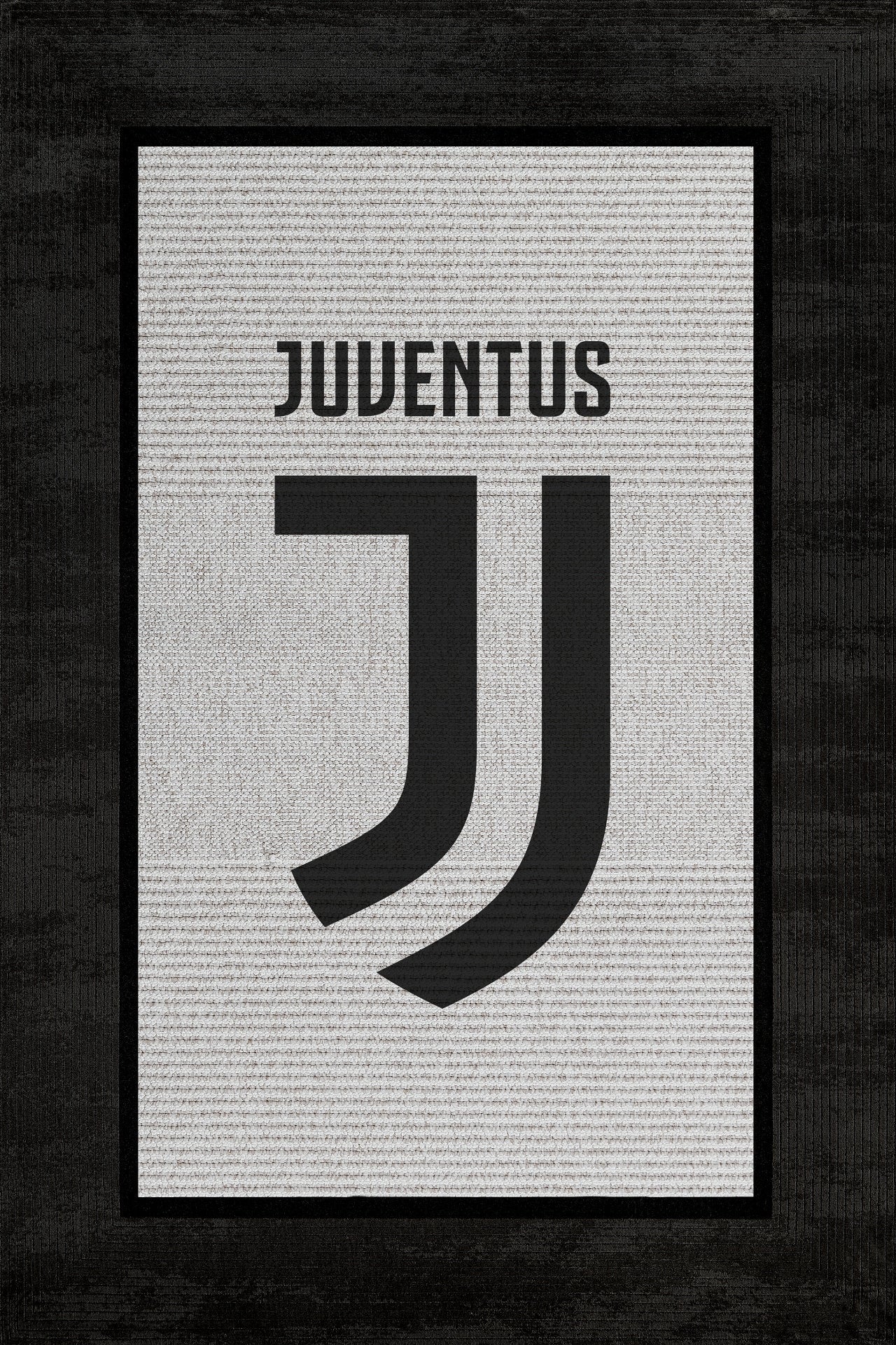 Gri Siyah Modern Salon Halısı Juventus logosu - Polyester