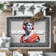 Gri Beyaz Modern Salon Halısı Klasik büst - Polyester