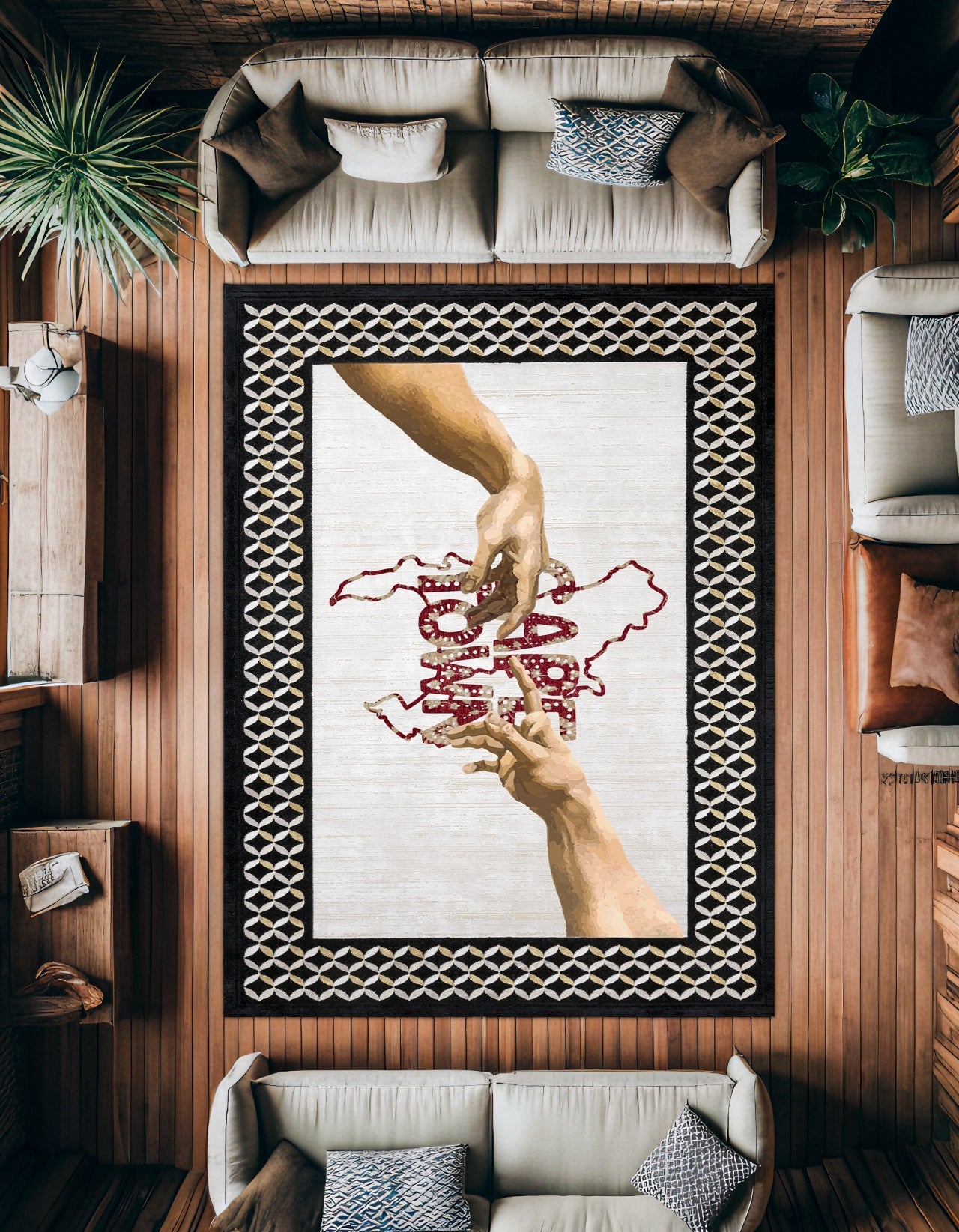 Cape Town Kaymaz Tabanlı Yıkanabilir Halı