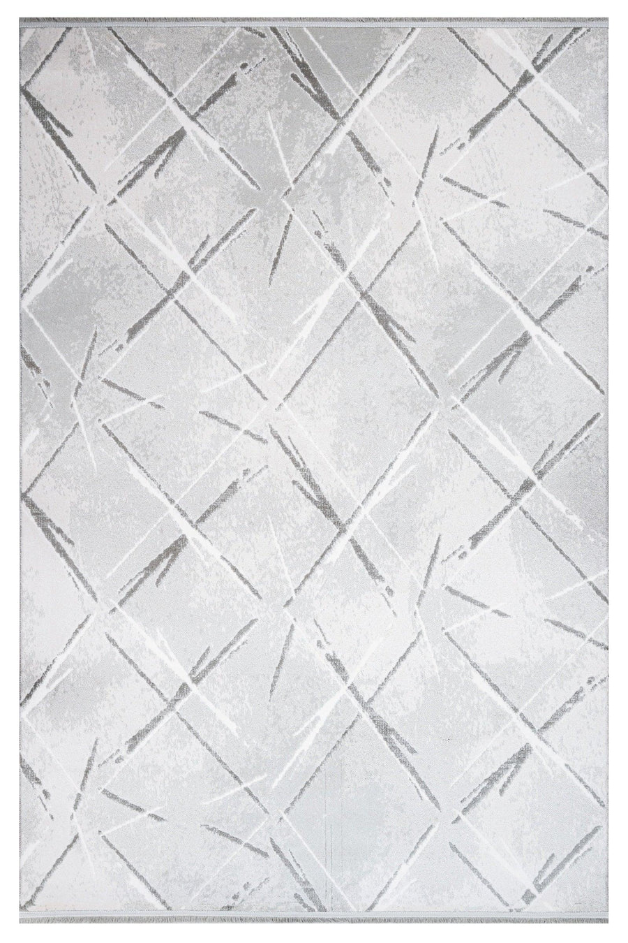 Modern Grey Geometric Non-Slip Area Rug – in the living room