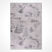 Gri Geometrik Akrilik Makine Halısı