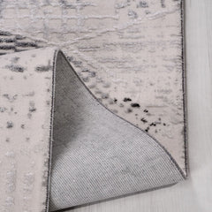 Gri Geometrik Akrilik Makine Halısı