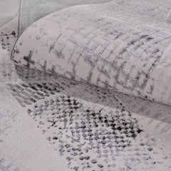 Gri Geometrik Akrilik Makine Halısı