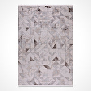 Kahverengi Geometrik Akrilik Makine Halısı