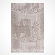 Bej Geometrik Pamuk Makine Halısı