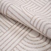 Bej Geometrik Pamuk Makine Halısı