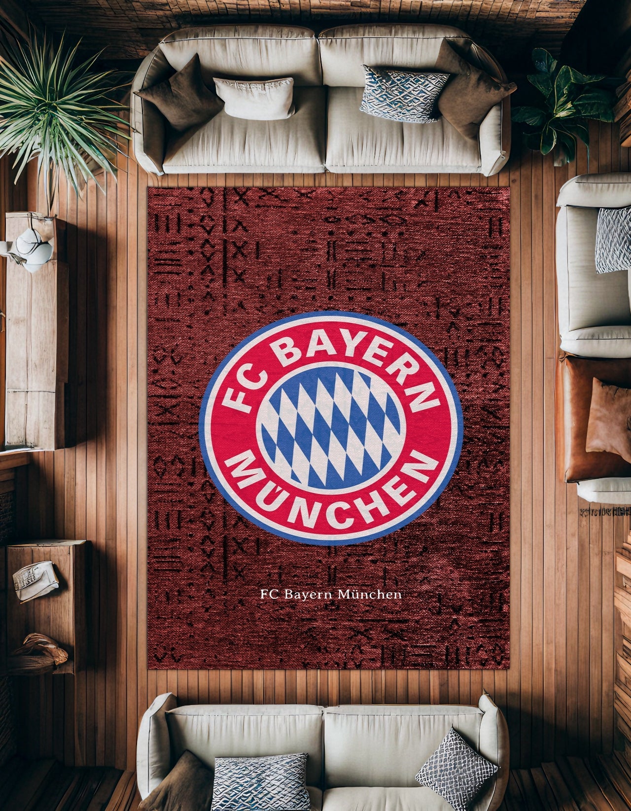FC BAYERN MUNCHEN  Yıkanabilir Kaymaz Tabanlı Halı