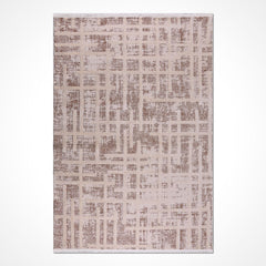 Bej Modern Polyester Makine Halısı