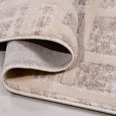 Bej Modern Polyester Makine Halısı