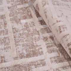 Bej Modern Polyester Makine Halısı