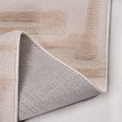 Bej Geometrik Polyester Makine Halısı