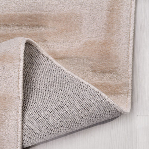 Bej Geometrik Polyester Makine Halısı