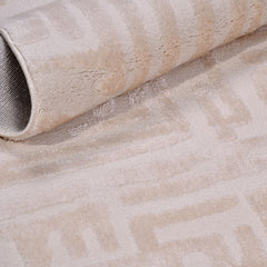 Bej Geometrik Polyester Makine Halısı