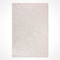 Rutschfester Teppich in Creme & Beige mit abstraktem Muster