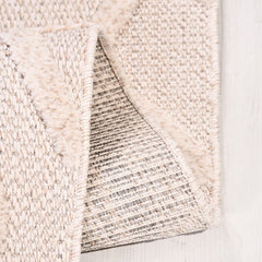 Krem Modern Polip Makine Halısı