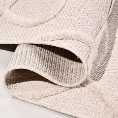 Krem Modern Polip Makine Halısı