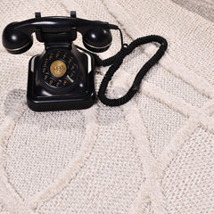 Krem Modern Polip Makine Halısı