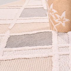 Bej Modern Polip Makine Halısı