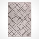 Açık Gri Geometrik Desenli Polyester Salon Halısı FC04K