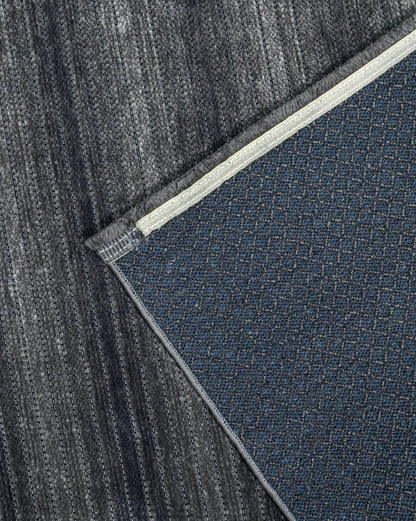 Antrasit Gri Dokulu Düz Triko Halı - Yıkanabilir - Kaymaz Taban - Pati Dostu