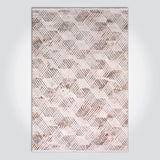 Modern Geometrik Desenli Krem Kahverengi Halı
