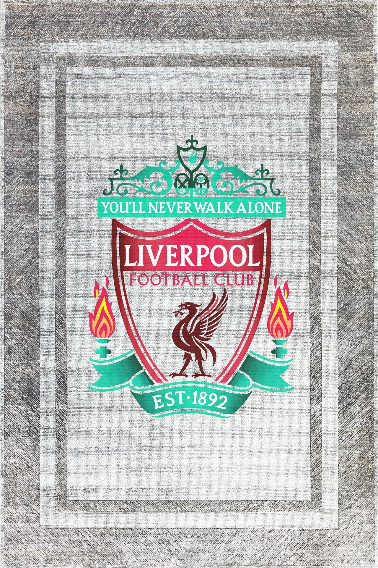LIVERPOOL FC Eskitme Detaylı Yıkanabilir Kaymaz Tabanlı Halı