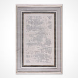 Grey White Distressed Abstract Pattern Acrylic Rug
