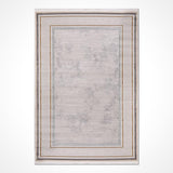 Light Grey Beige Modern Living Room Rug - Acrylic Machine-Made