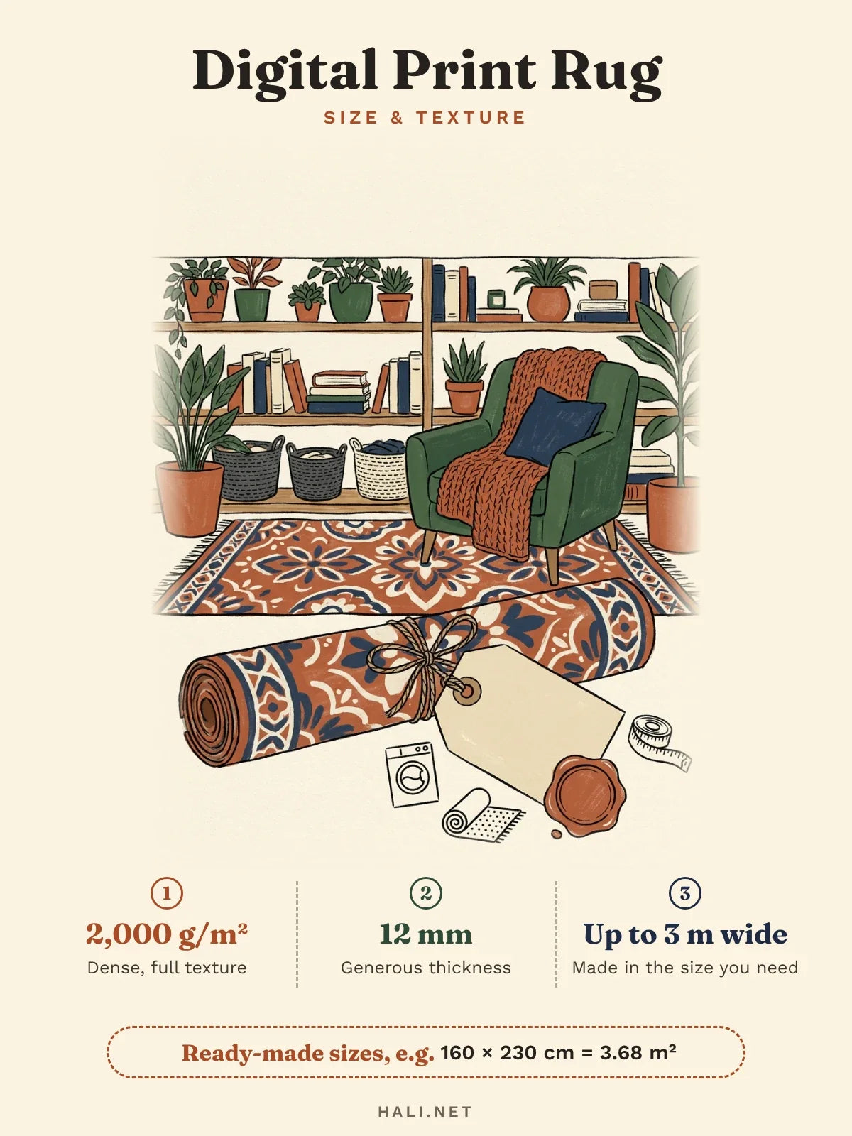 hlc-en: Digital print rug features card