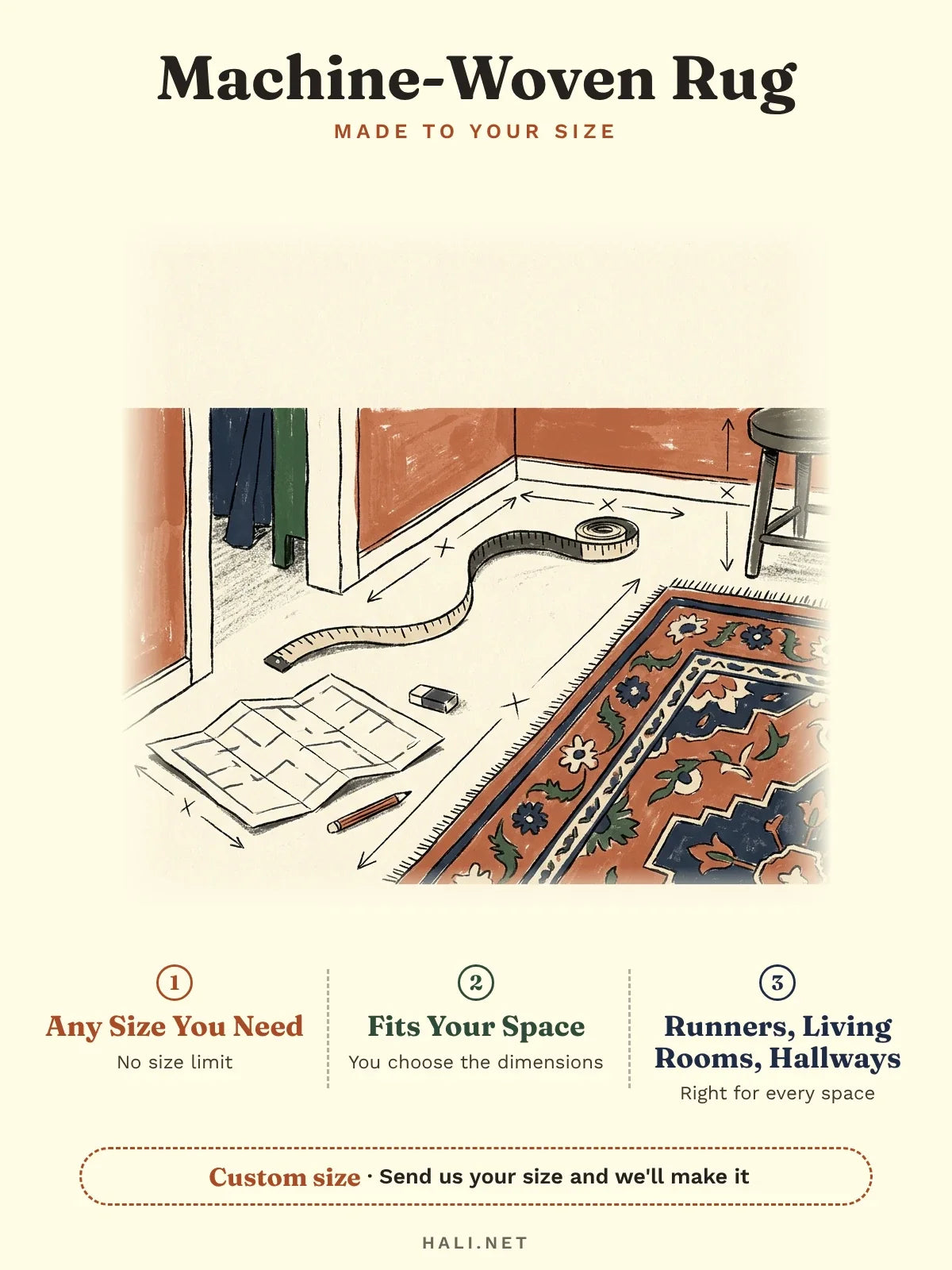 hlc-en: Machine-woven rug features card