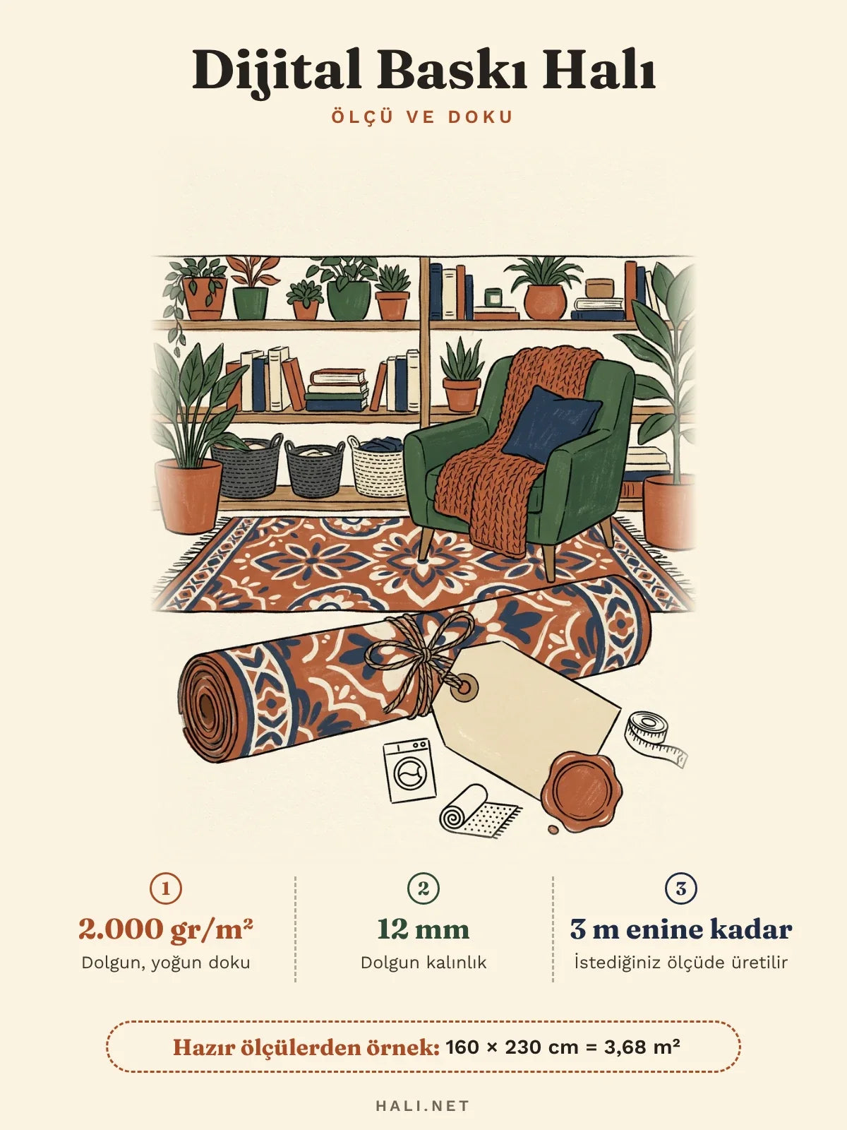 hlc-tr: Dijital baskı halı özellik kartı