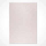 Cream Geometric Patterned Machine Washable Rug