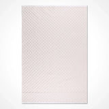 Cream White Geometric Patterned Embossed Rug