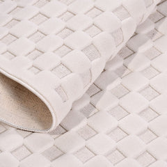 Krem Modern Polyester Makine Halısı