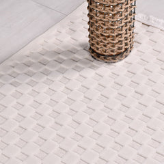 Krem Modern Polyester Makine Halısı