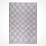 Light Grey Geometric Pattern Polyester Living Room Rug